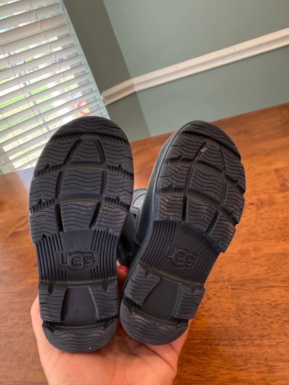 UGG Kids Droplet Mid Waterproof Rain Boots Navy Size 9